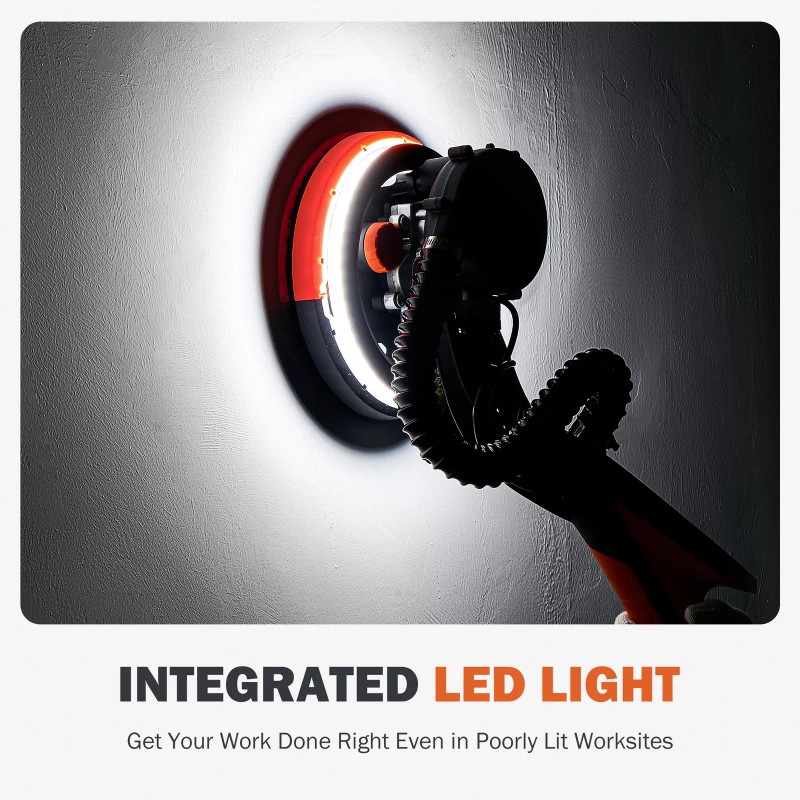 Preenex 9" Drywall Sander 850W Vacuum System 800-2000RPM Variable Speeds