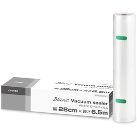 dretec Vacuum Sealing Machine, Vacuum Packaging Bag, Special Bag, Roll Film, 1 x Width 11.0 inches (28 cm) x Length 2.5 ft (6.5 m), Thickness 0.01 inch (0.26 mm)