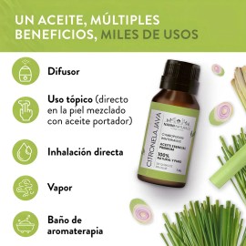 Aceite Esencial De Citronela Puro 15ml Para Difusor Y Aroma