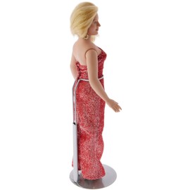 Plymor DSP-70S Silver Adjustable Doll Stand, fits 12, 13, 14, 15, 16, and 17 inch Dolls or Action Figures, Waist is 2.25 to 2.75 inches Wide, 6 to 8 inches Around, Pack of 2