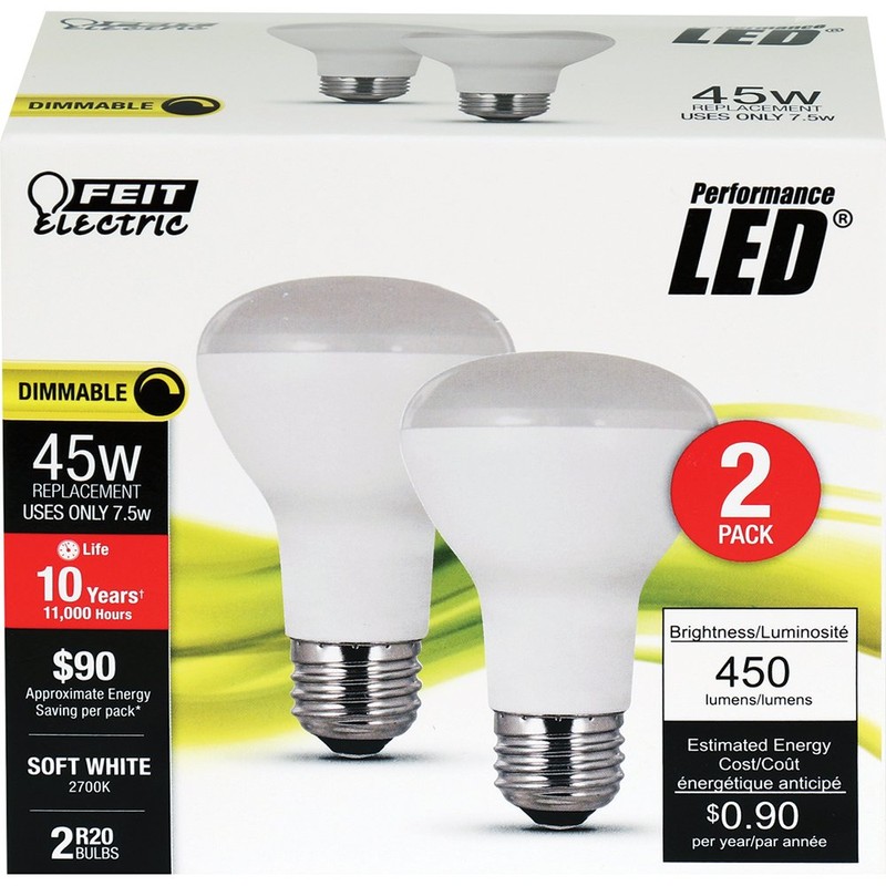 Feit Electric LED R20 Medium E26 Base Light Bulb -