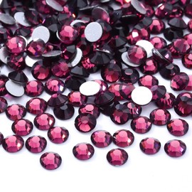 MEIBITE Meibite Purple Flatback Rhinestones, Glass Rhinestones for Nail Art and Craft, Glue Fix, Loose Crystal Gemstones(Purple, SS30, 576pcs, 6.4-6.6mm)