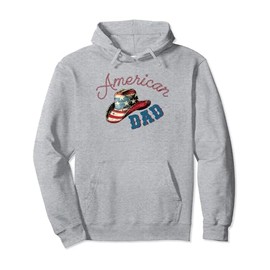 American Dad July 4th Of July Cowboy Hat Patriotic USA Flag Pullover Hoodie