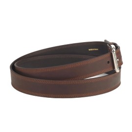 ARIAT Men's Leather Triple Row Stitch Belt w/Removable Roller Buckle, Dark Copper, 56