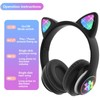 Lirunshe Headphones with LED Light Up, Cat Ears Bluetooth Headphone