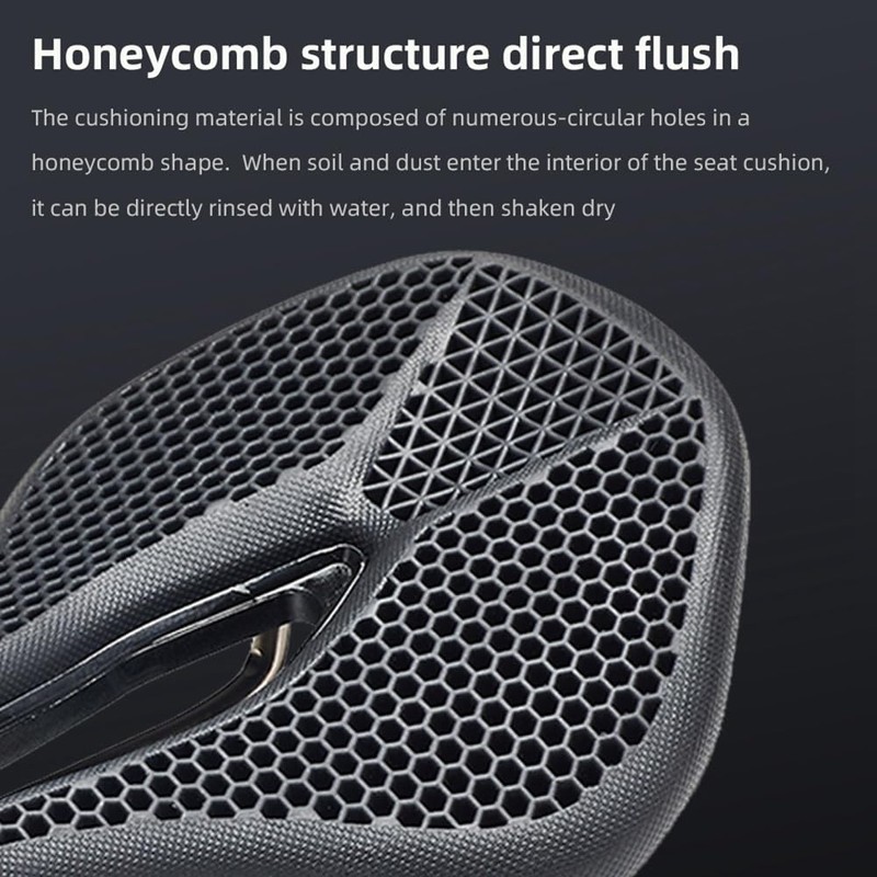 Comphic Bicycle Saddle Honeycomb Black 3D Saddle Breathable Cushion 3D