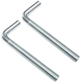 AERZETIX - C48196 - Set of 2 Screw Hooks Metal with Metric Thread M8 x 80 mm - Angle Hook - Hook in the Shape of L - Screw Hook for Hanging