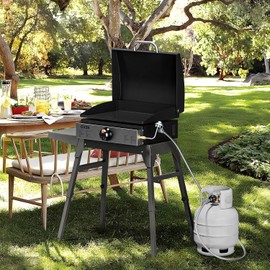 Rushare Propane Hose Adapter, 5 FT Braided Hose for Coleman Stoves, Charbroil Portable Grill, Blackstone 17" 22" Tabletop Griddles, Weber Q Grills, Buddy Heater - Converts 1 lb to 20 lb Tanks