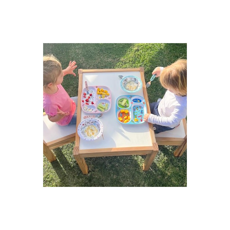 Tyrrell Katz Toddler Divider Plate in Green with 4 Sections