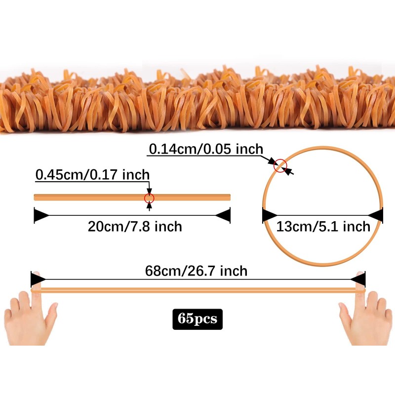 Elastic Bands 65 Pcs Thick Rubber Bands 200 * 4mm