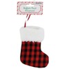 Buffalo Plaid Stocking Christmas Tree Ornament (Red & Black)