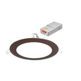 Juno Wafer Downlight LED Recessed Lighting, Switchable Color Temperature 2700K/3000K/3500K/4000K/5000K, 120 Volts, Triac Dimming, 6 Inch Ultra Thin Trim, Oil Rubbed Bronze