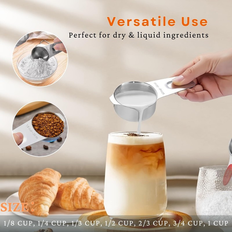 35PCS Stainless Steel Measuring Cups and Spoons Set, 7 Nesting