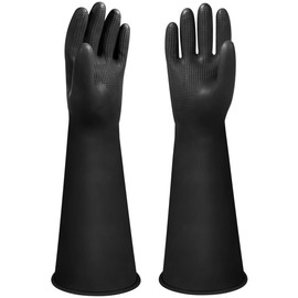 ZaoKing 20" Chemical Resistant Gloves Heavy Duty Rubber Gloves Long Rubber Gloves Drain PPE Safety Work Gloves Gauntlets Latex Waterproof Work Gloves Resist Strong Acid, Alkali and Oil, Non-Slip