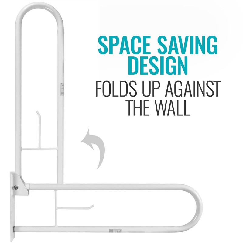 HealthSmart Fold Away Grab Bars for Bathroom, Shower Handle, Bathtub