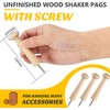 Ling-Luo 30PCS Wooden Shaker Pegs with Screws,Unfinished Wood Shaker Racks,Perfect