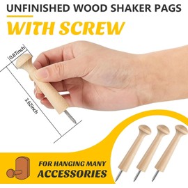 Ling-Luo 30PCS Wooden Shaker Pegs with Screws,Unfinished Wood Shaker Racks,Perfect for DIY Projects,Hanging Clothes,Hats,Towels,Durable Birch Wood