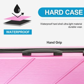 Soseen Hard PC 3X3 Pool Cue Case - Durable Shockproof Design, Holds 3 Cues,Portable with Adjustable Shoulder Strap, Ideal for Pool Enthusiasts and Professional Players (Pink)