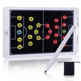 WodGod Magnetic Electronic Soccer Coaching Board, 16 inch LCD Soccer Coaching Board,LCD Soccer Strategy Board with Stylus Pen,Soccer Board Tactic Board, Training Equipment,White