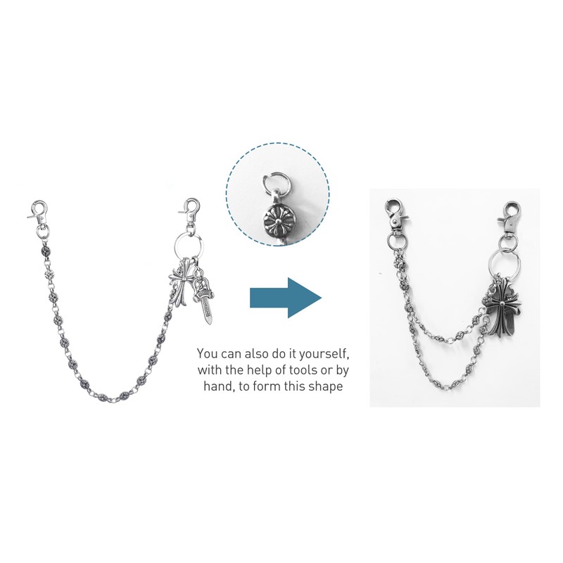 Blowind Durable Cross Pants Chain Biker Jeans Wallet Chain for