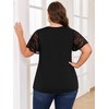unewmy Plus Size Summer Tops for Women Elegant Tie Front