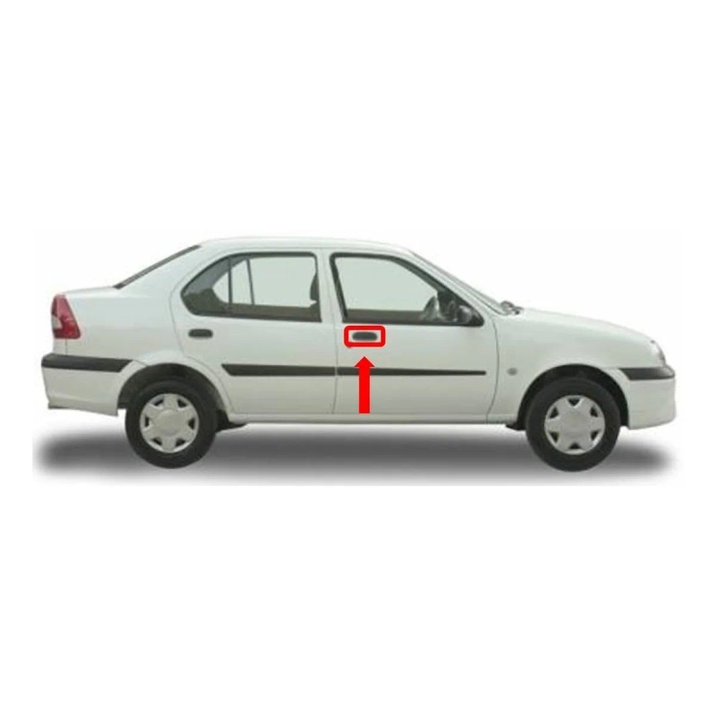 01-07 Ford Ikon Manija Exterior Delantera Derecha Corrugada Negro Delantera