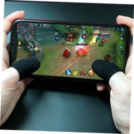 jojofuny 10 Pcs Oil-proof -slip Thumb Sleeve Sleeve Tablet Glove Cots Cap Touchscreen Fingertip Screen Protectors Tablet Controller Black