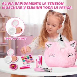 ZGMSDSCZ Maquillaje para Niñas-11 pcs, Kit De Maquillaje De Simulación No Tóxico, Set de Maquillaje para Niñas, Juego de Cosméticos de Juguete, Regalos para Niñas, Apto para Niños