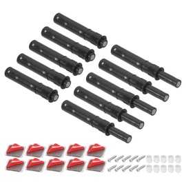 uxcell 10 Pcs Magnetic Push Latches for Cabinet Door, 2.87x0.4 Inch Push to Open Door Latch Cabinet Hardware, Hidden Door Release Drawer Pull on Closet Touch, Plastic Black 73x10mm