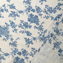 Pastoral Rectangle Tablecloth - 52 x 70 Inch - Linen Fabric Table Cloth - Washable Table Cover with Dust-Proof Wrinkle Resistant for Restaurant, Picnic, Indoor and Outdoor Dining, Floral (Dark Blue)