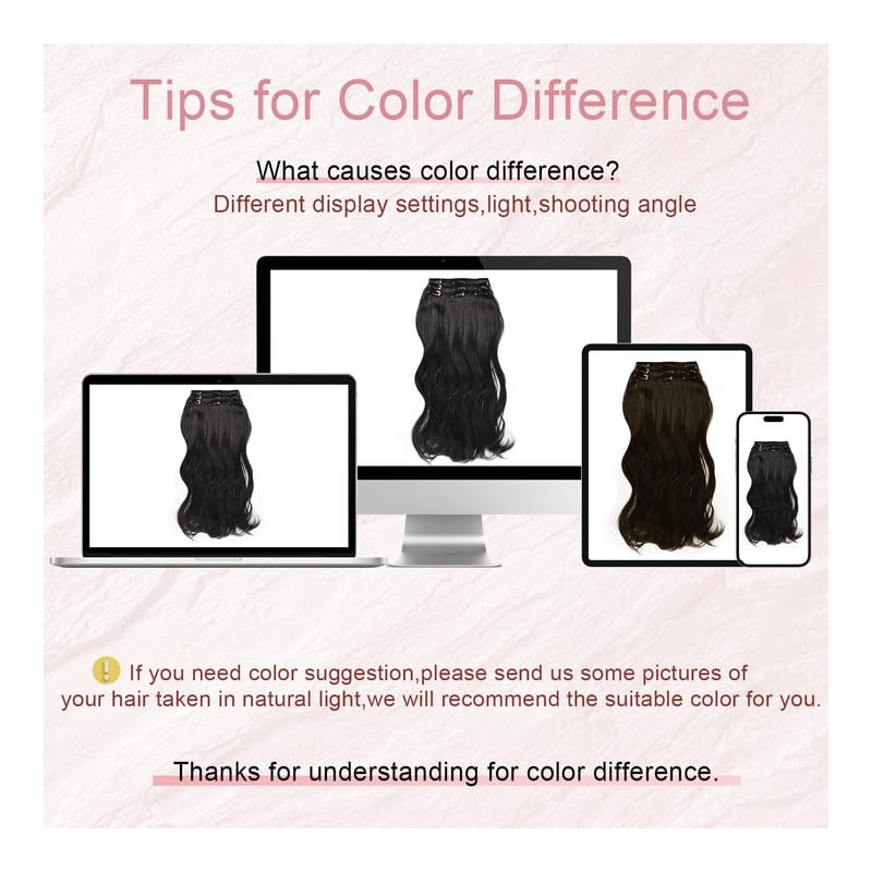 Vlasy Hair Extensions Clip in,3PCS Wavy Clip in Hair Extensions,20