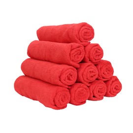 Arkwright Microfiber Gym Towel - Pack of 12 - Super Soft, Quick Dry Workout Sweat Towels, 300 GSM Lightweight & Absorbent for Sports, Working Out, Yoga, and Spa, 16 x 27 in, Red