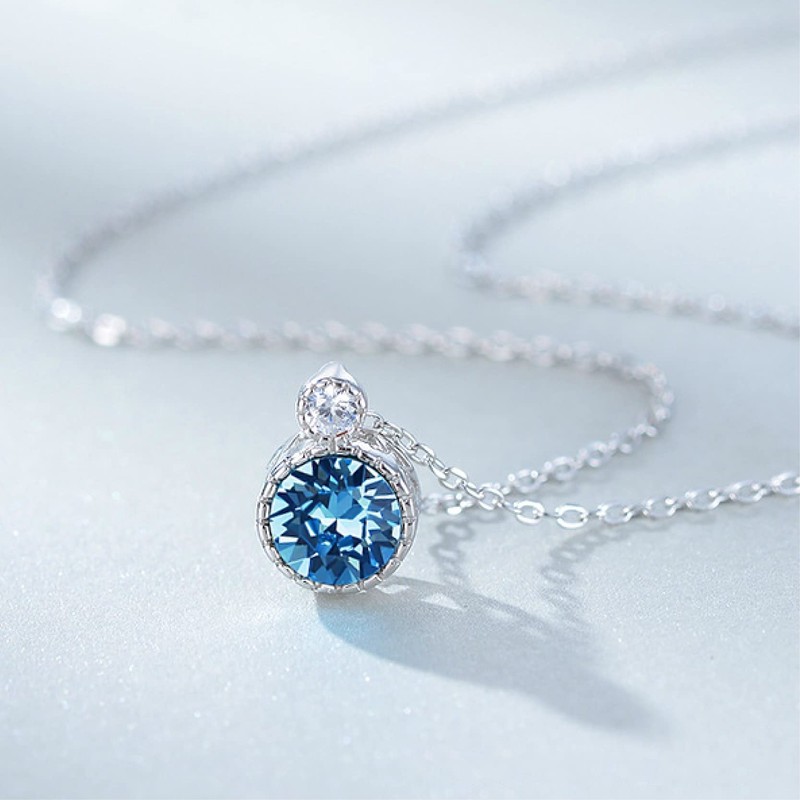 judypaul Women's S925 Silver Necklace, Length 15.7 + 2.4 inches