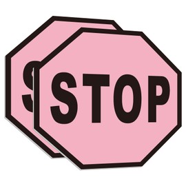 2 Pcs Pink Stop Sign, 12" x 12" Street Traffic Warning Stop Post, Photo Decoration, Room Decor Rust Free Aluminumc Sign, UV Protected and Weatherproof, Funny Indoor/Outdoor Use
