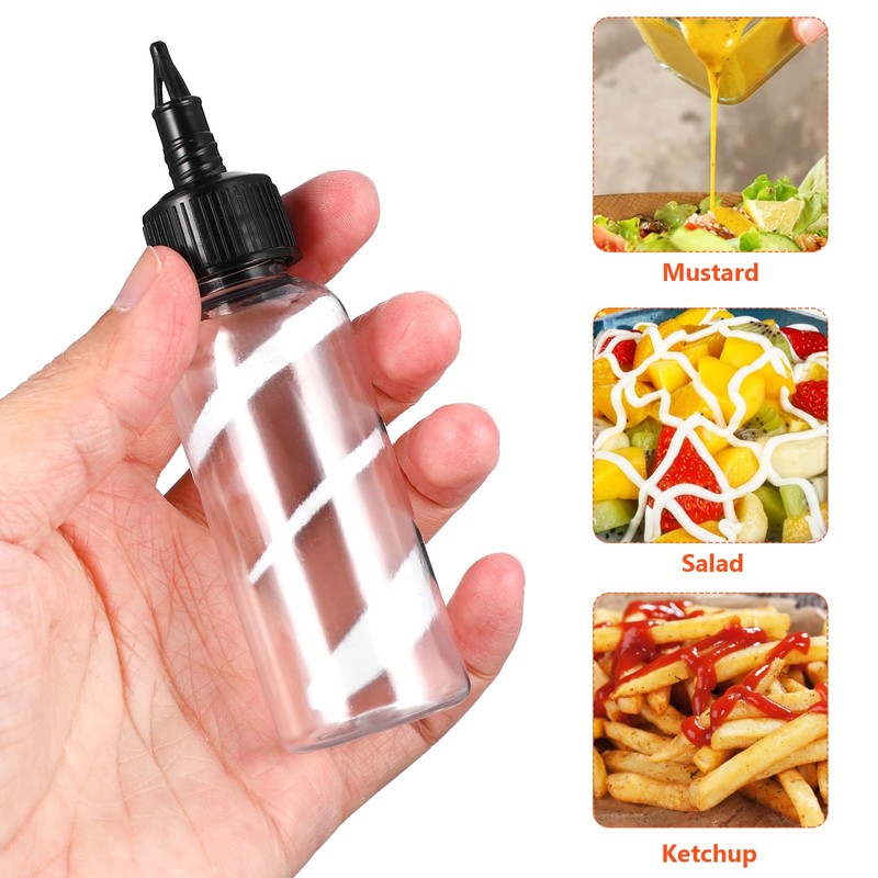 Luxshiny Mini Squeeze Bottle10PCS Sauce Bottle with Pointed Tip Clear