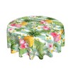 Pineapple Tablecloth Tropical Palm Leaves and Flowers Round Table Cloths