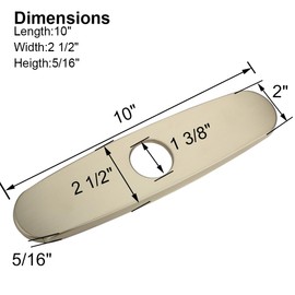 HMEGAO 10” Kitchen Sink Hole Cover, Faucet Deck Plate Escutcheon for Bathroom or Kitchen, 10 inch Stainless Steel Faucets Cover for 1 or 3 Holes (Brushed Gold)