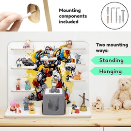 stadtecken Wooden Shelf for Music Box I Suitable for The Toniebox and Tonies I Perfect Storage in The Children's Room I for Setting up or Hanging (Mr. Chip)