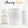 Autumn Alley White Farmhouse Bathroom Trash Can and Toilet Bowl