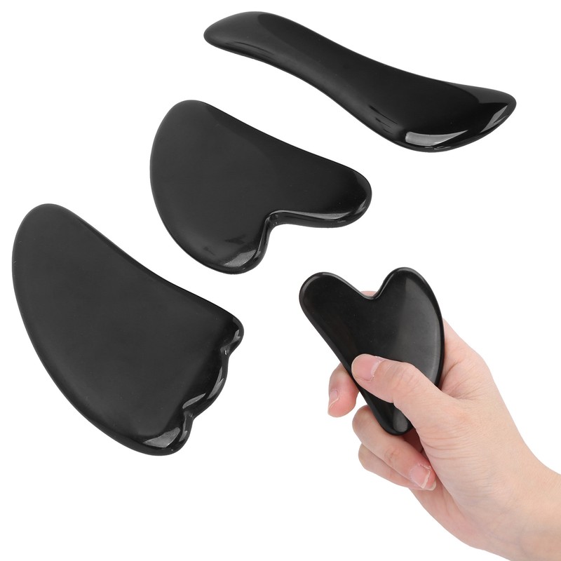 Professional Obsidian Face Massage Gua Sha Tool Portable Body Therapy
