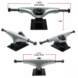 Yocaher HD5 Longboard Combo - 2-Tone Polished trucks W/ 62mm Green Wheels