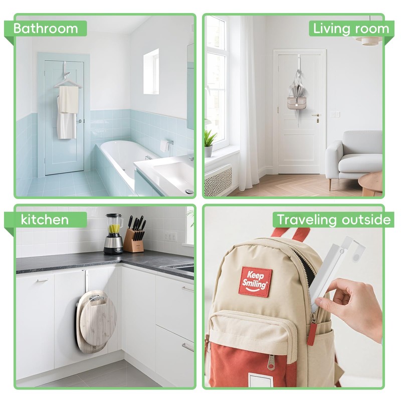 WLCSNG Over The Door Hooks, Extended Over The Door Clothes