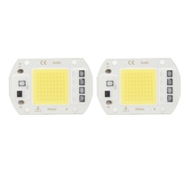 2 Pcs LED COB Chip High Power Driverless Integrated SMD Lamp Beads Light Efficient Flip COB Lamp Bead Cold Light 50W