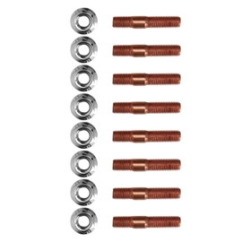 Exhaust Manifold Bolt Set 8 Pieces M8 1.25 Thread Turbo Bolt Kit 8 mm Alloy High Pressure Resistant Exhaust Manifold Bolt Nuts Hardware