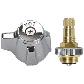 Leyso Hot Knob Handle Kit with Stem for ABC 4" Hand Sink Faucet, Twist Clockwise to Open ABC-1004-KHRH