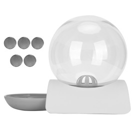 2.8L Pet Gravity Waterer Dispenser Automatic Water Drinking Fountain for Cats DogsGray