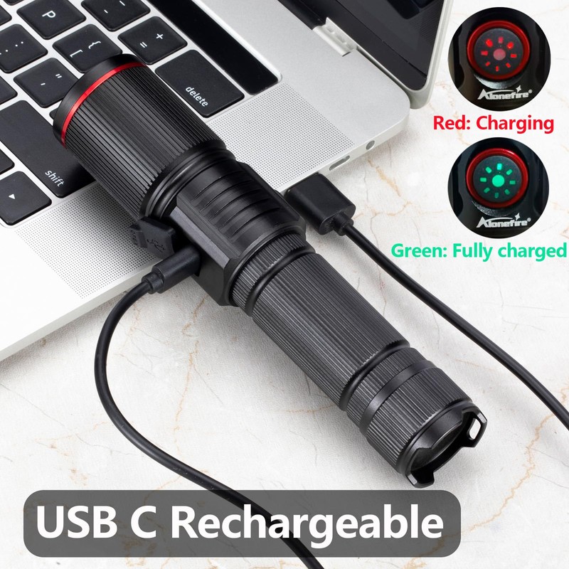 ALONEFIRE SV96 RGB Red Light Flashlight White Green Light Blue