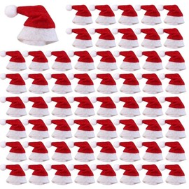 60 Pcs Mini Christmas Lollipop Hat Candy Hat Mini Santa Claus Hats