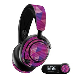 MightySkins Carbon Fiber Skin Compatible with SteelSeries Arctis Nova Pro - Pink Kaleidoscope | Protective, Durable Textured Carbon Fiber Finish | Easy to Apply and Change Styles | Made in The USA