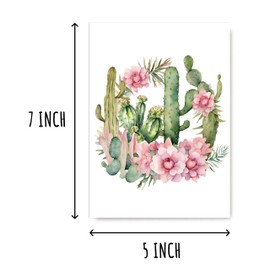 APVGifts - Tarjeta de felicitación de cactus - Tarjeta de suculenta - Tarjeta de amante de los cactus - Tarjeta en blanco - Tarjeta para amigos familiares - Tarjeta de cumpleaños de cactus - Tarjeta